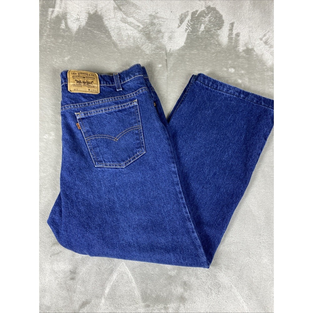 Vintage Levi's 517 Men's Jeans 40x26 Made USA 1995 Boot Orange Tab Altered Hem